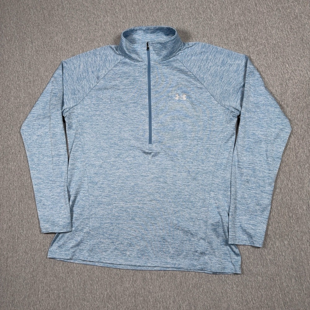 Under Armour Jacket Women's Tech Twist 1/2 Zip HeatGear Loose Blue XL Light UA
